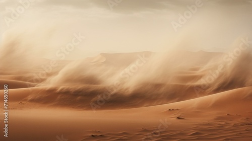 Majestic Desert Dunes in a Sandstorm