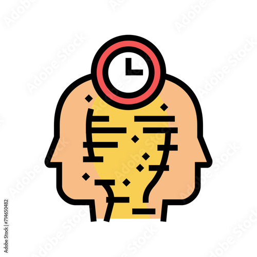 attention residue time management color icon vector. attention residue time management sign. isolated symbol illustration