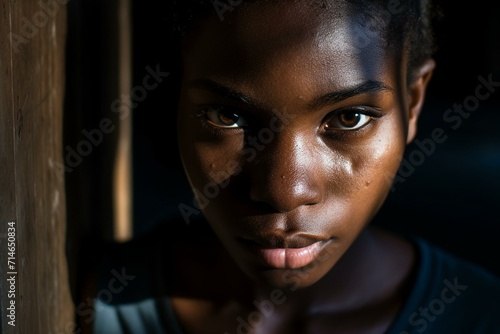 Intense Portrait of a Young Individual with Striking Eyes