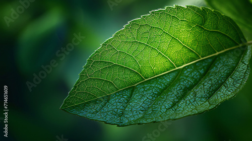 Macro Photography of a Green Leaf