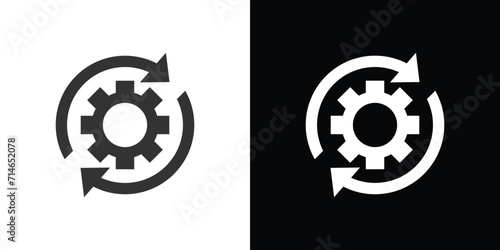 gear wheel with arrow set, gear recovery icon photo