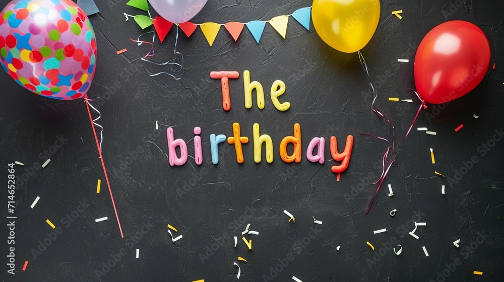 happy birthday party.Background for celebrating a Birthday. On a black
