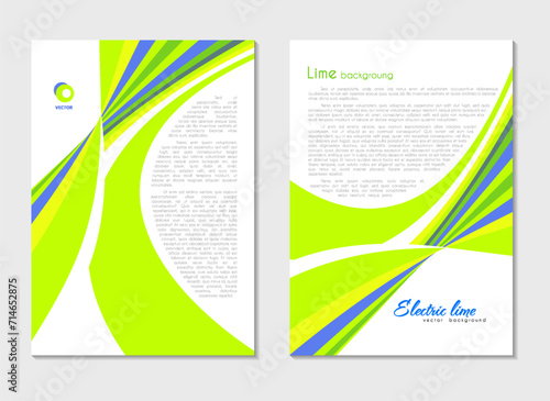 Abstract bright line backgrounds. Back and front flyer template. Cover design layout for corporate business book, booklet, brochure, poster and other. Vector