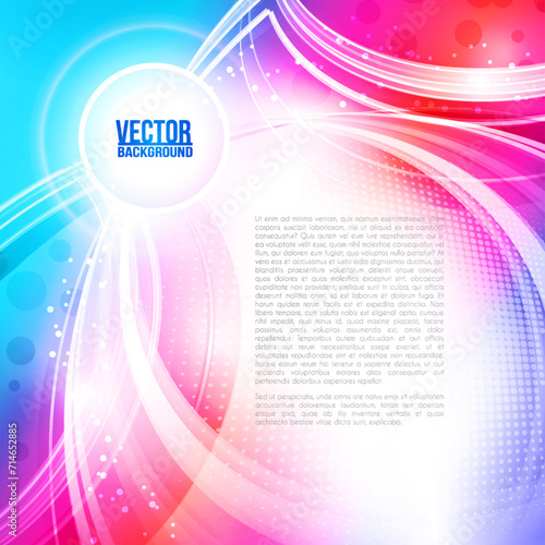 Abstract pink and blue background with lighting effect. Bright cover design layout for corporate flyer, business book, booklet, brochure, poster, banner. Vector