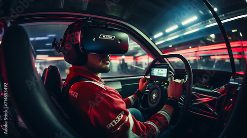 A virtual reality experience of driving a supercar on a race track. © Muhammad
