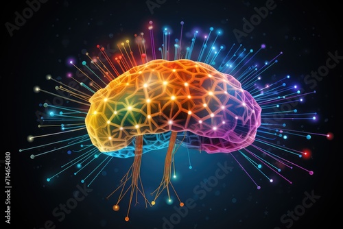 Nebula Neural Colorful Brain Cell Energy Connections  Brain Dots Pattern Neuronal Network  Vibrant Digital Art Microscopic Mycelium Membran  Colored DNA background and motley radiant medical Wallpaper