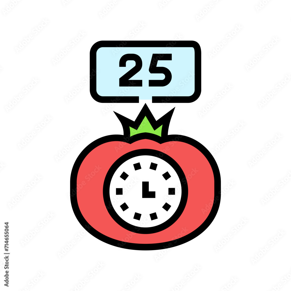 Vetor de pomodoro technique time management color icon vector. pomodoro ...