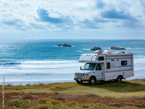 camper van on the coastal