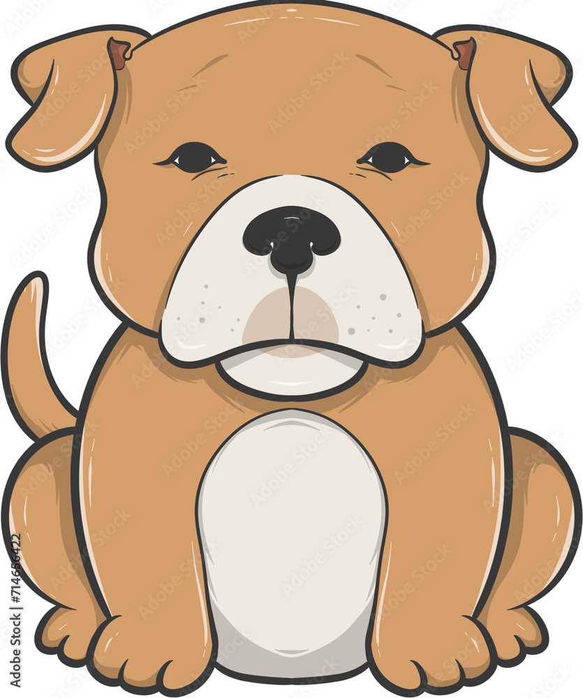Cute cartoon illustration of a brown dog Cute cartoon illustration of a brown dog