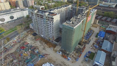 Dwelling complex Nasledie under construction at autumn day photo