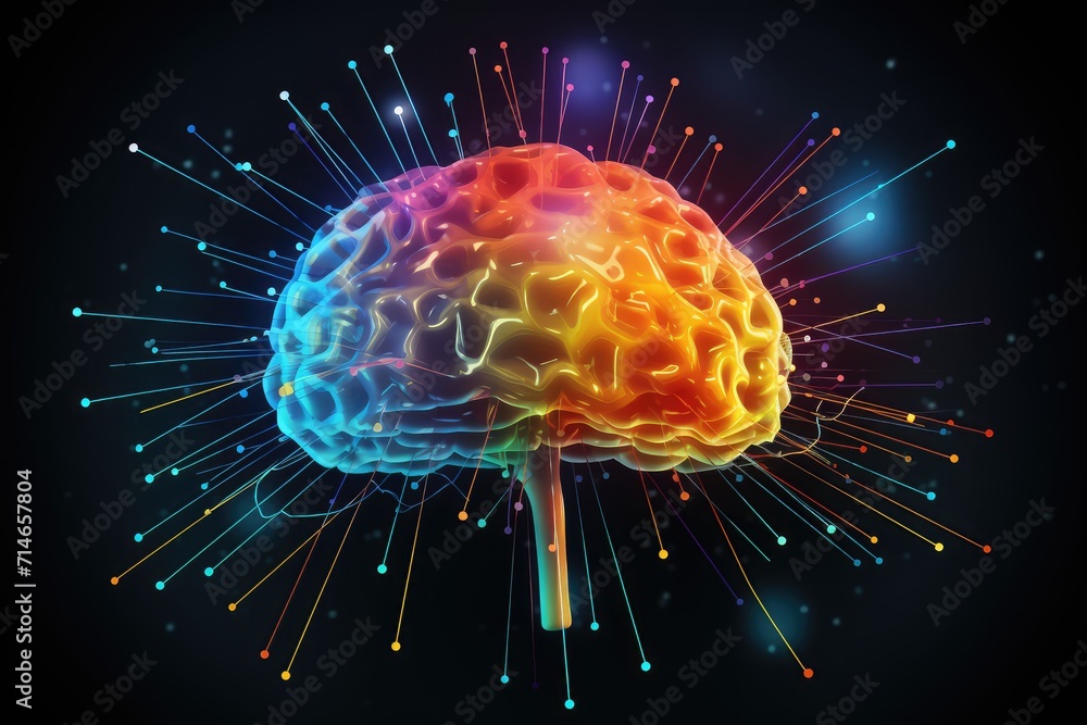 Human brain deep learning memory processes. Long-term memory stores information, short-term memory handles stimuli. Mind processes information through firing of neurons, MRI Scan, Studying and Reading