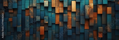 The background is a square wooden mosaic pattern arranged in a 3D style