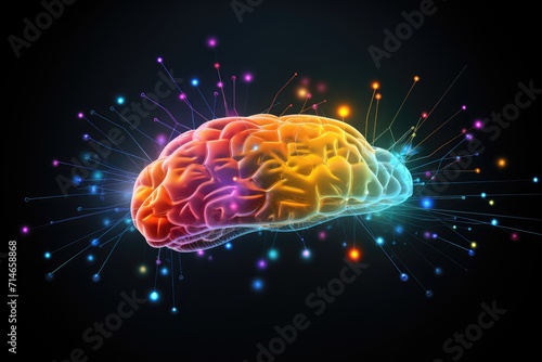 Anesthesia medical illustration  Anesthesiology and perioperative care shimmering brain dots lightning  nerve cells fire with blue background  Anaesthesia  Neuronal energy  clinical healthcare