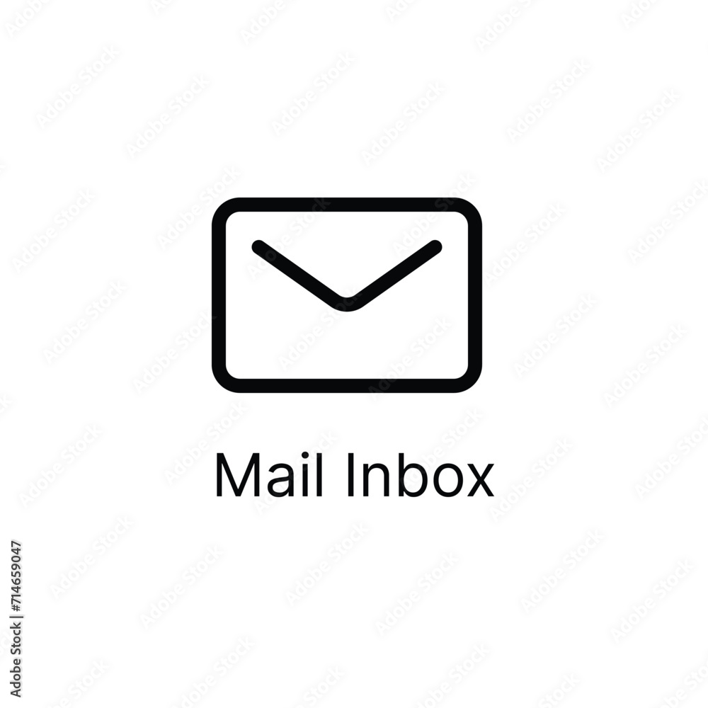 Mail inbox flat outline icon Mail inbox flat outline icon