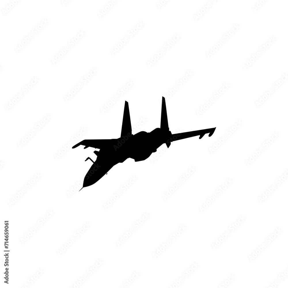 Silhouette of the Jet Fighter, Fighter aircraft are military aircraft designed primarily for air-to-air combat. Vector Illustration Silhouette of the Jet Fighter, Fighter aircraft are military aircraft designed primarily for air-to-air combat. Vector Illustration