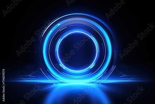 A background with a blue shining circle shape. generative AI