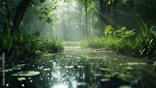 Green swamp landscape  photo