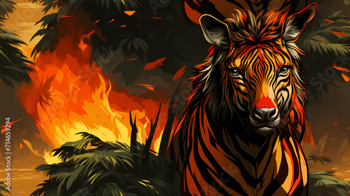 Animal psychedelic glitch s...