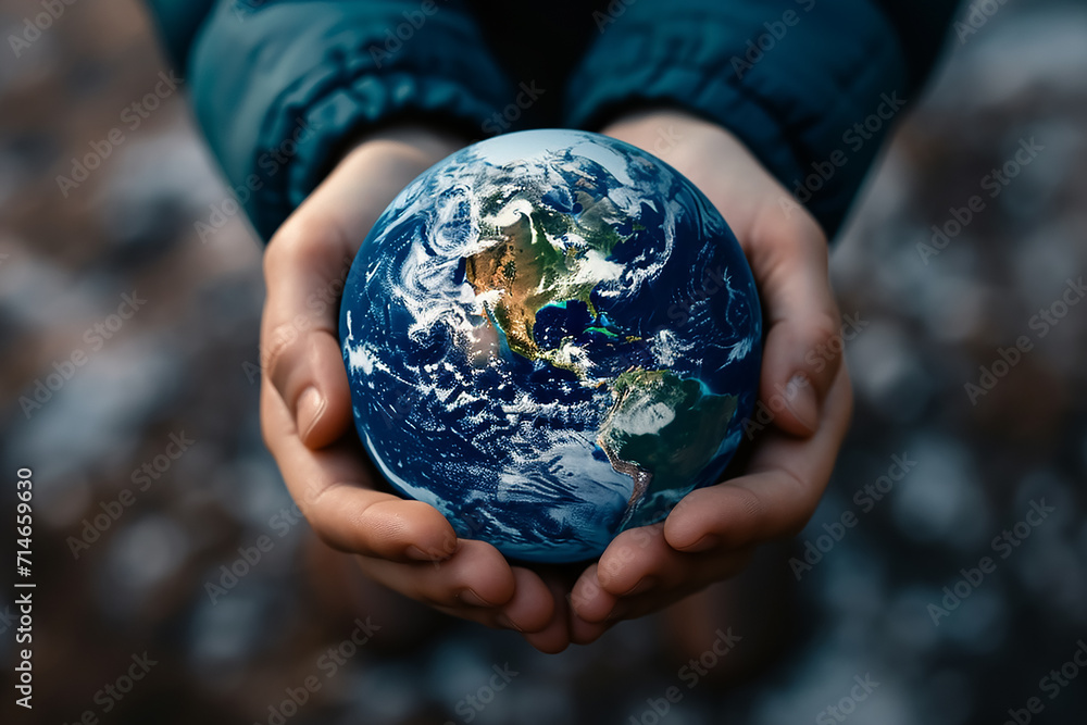 The globe Earth in the human's hands The globe Earth in the human's hands