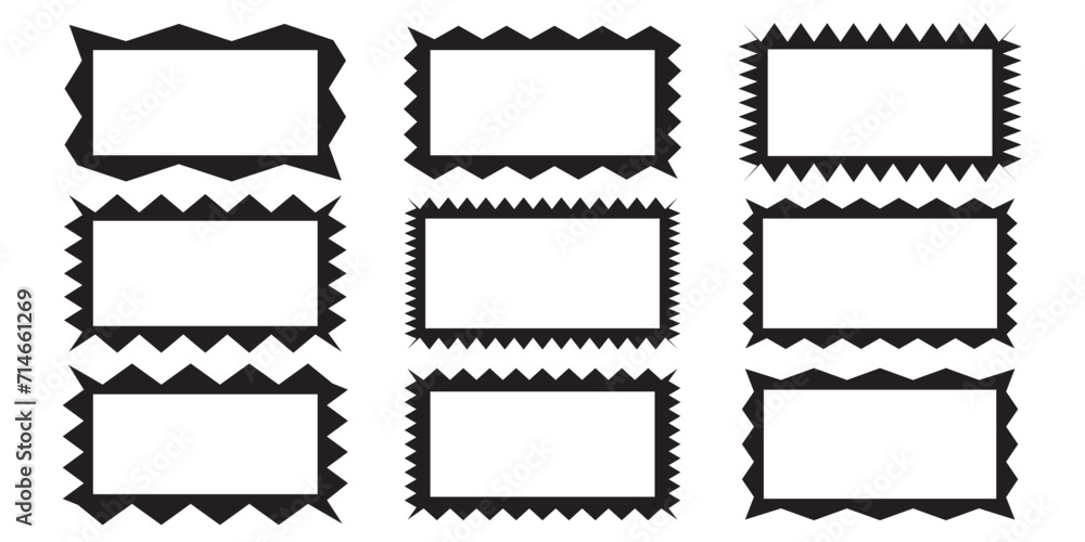 Torn shape pieces set. Set of black jagged paper square. Zig zag edge rectangle shape collection. Jagged rectangular elements set. Torn shape pieces set. Set of black jagged paper square. Zig zag edge rectangle shape collection. Jagged rectangular elements set.