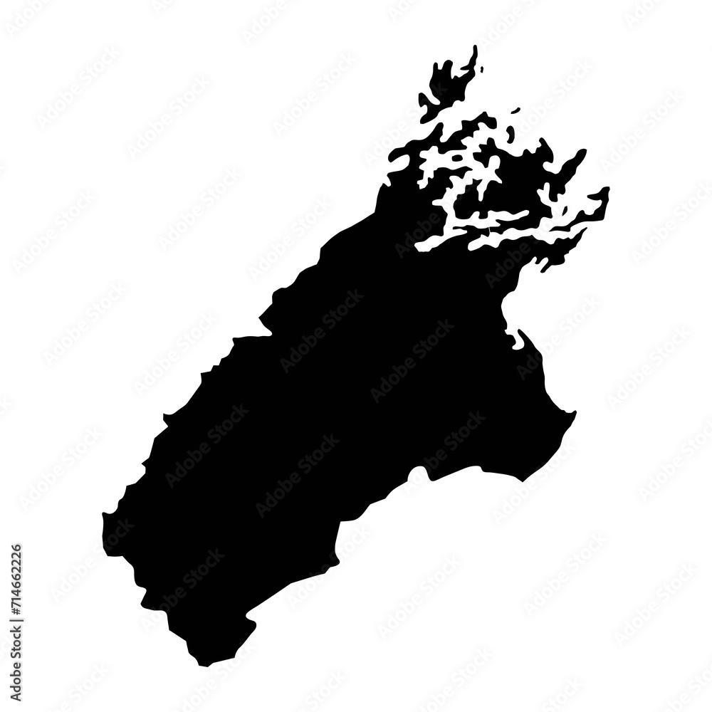 Marlborough District map, administrative division of New Zealand. Vector illustration.
