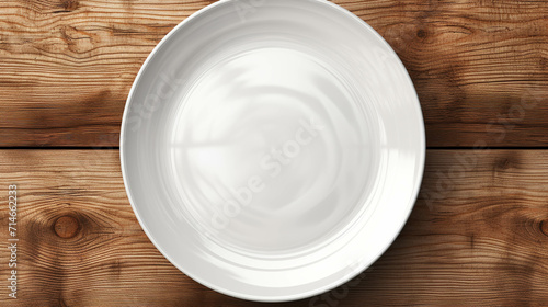 empty plate on wooden background high definition photographic creative image photo
