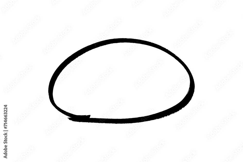 Circle marker isolated on background. Marker circle hand drawn. Circle marker png