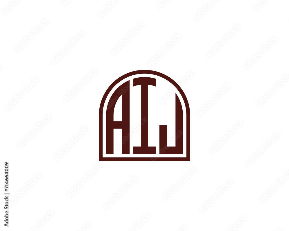 AIJ logo design vector template AIJ logo design vector template