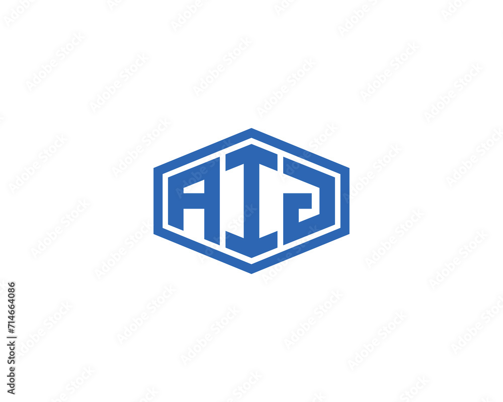 AIJ logo design vector template AIJ logo design vector template