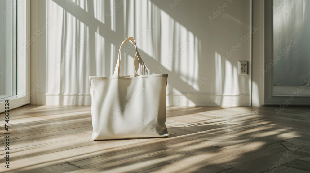 Minimalist Tote Bag in Living Room Minimalist Tote Bag in Living Room