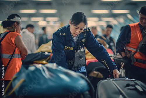 Security check of Baggage in airport