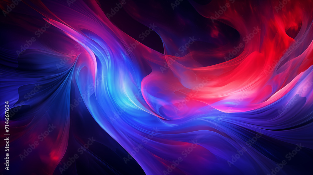 Abstract wave liquid texture red and blue harmonies background