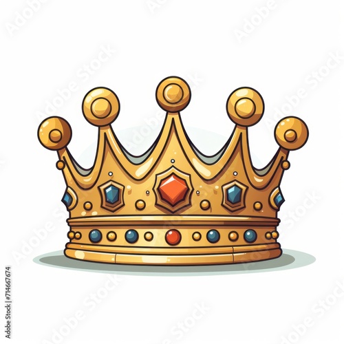Isolated Queen's Crown on White Background AI Generated