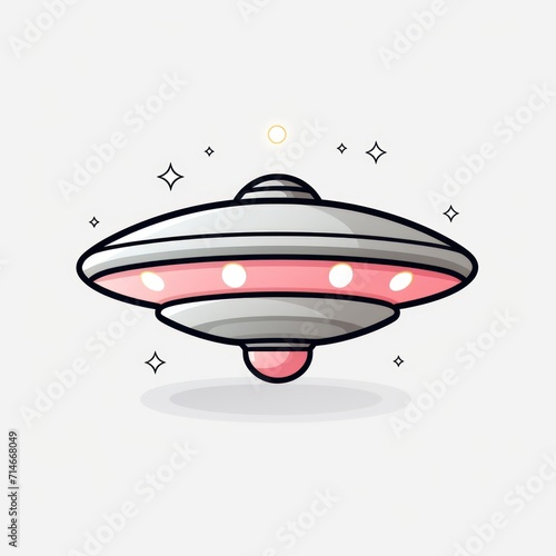 Basic Minimalistic UFO Isolated on White Background AI Generated