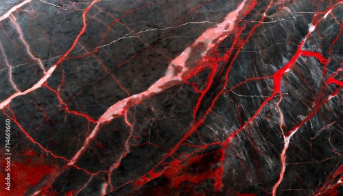 black and red high detail marble and granite stone texture with red veins and cracks