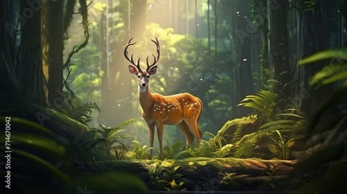 deer in the forest created with Generative Ai © Maria