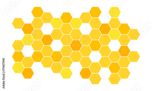 Yellow and orange honeycomb background. Beehive background. Vector 10 Eps.