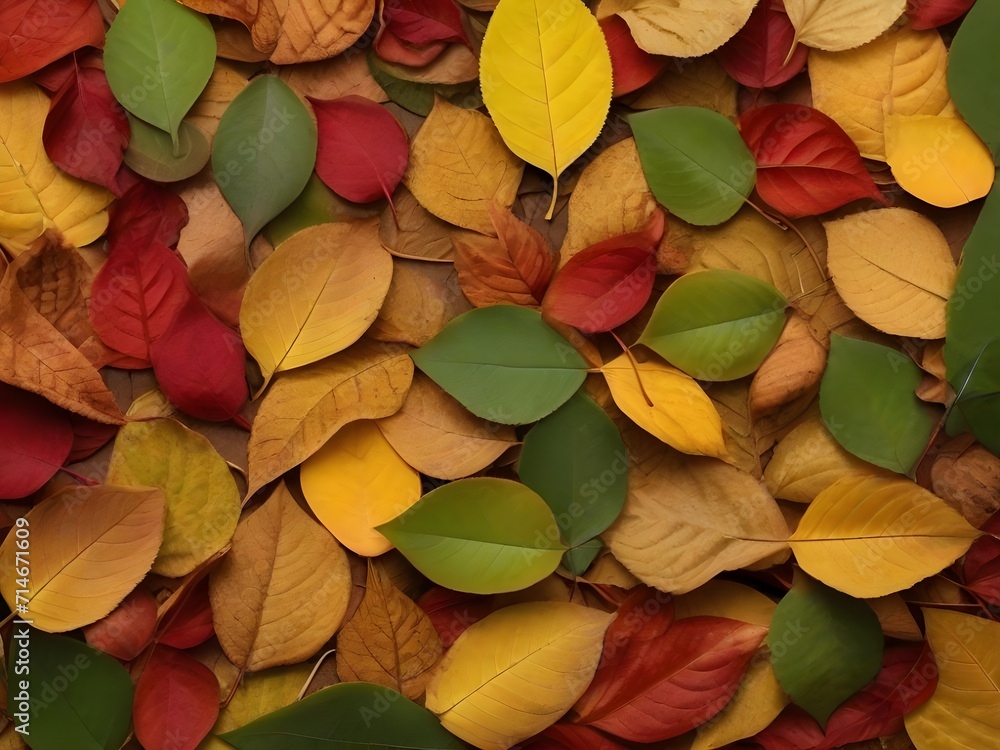 Autumn leaves background. AI generated art
