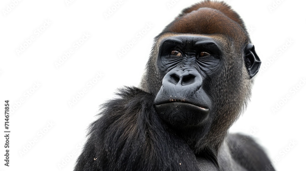 Obraz premium gorilla on isolated white background.
