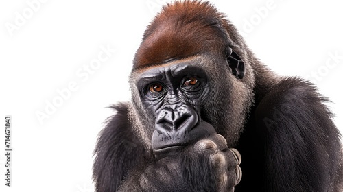gorilla on isolated white background. © buraratn