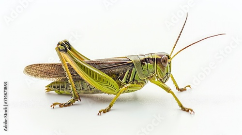 grasshopper on isolated white background.