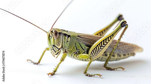 grasshopper on isolated white background.