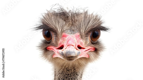 ostrich on isolated white background.