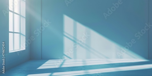 minimalistic window shadow on wall background with sunlight