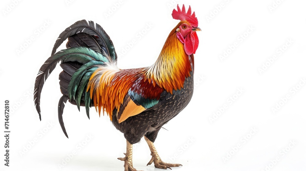 Fototapeta premium rooster on isolated white background.