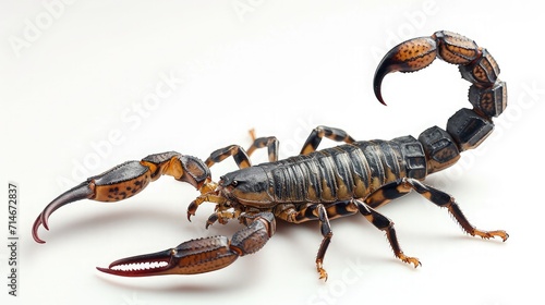 scorpion on isolated white background.
