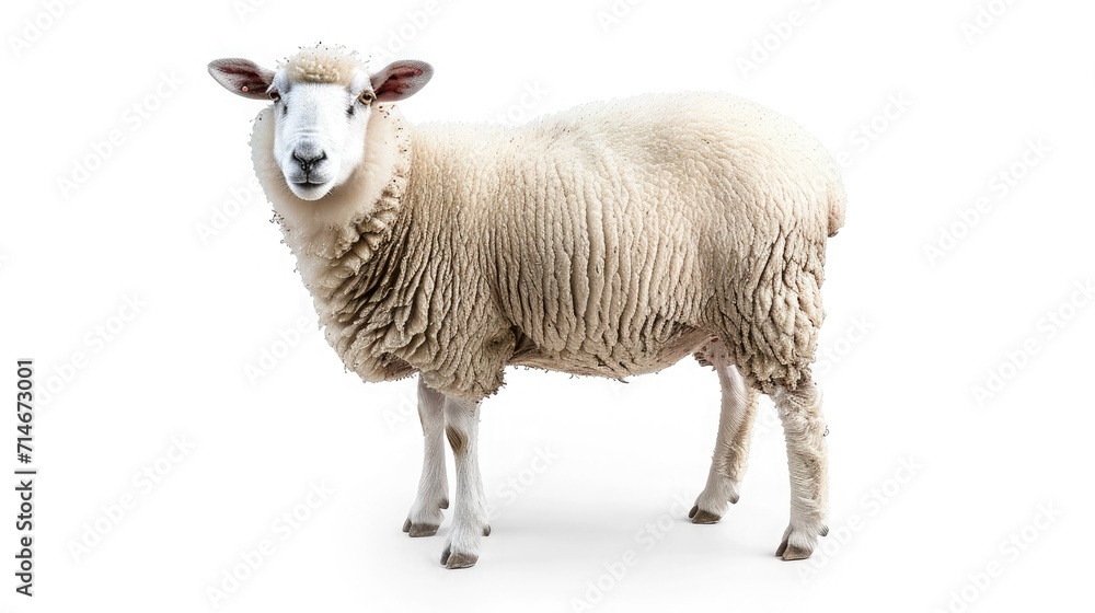 sheep on isolated white background.