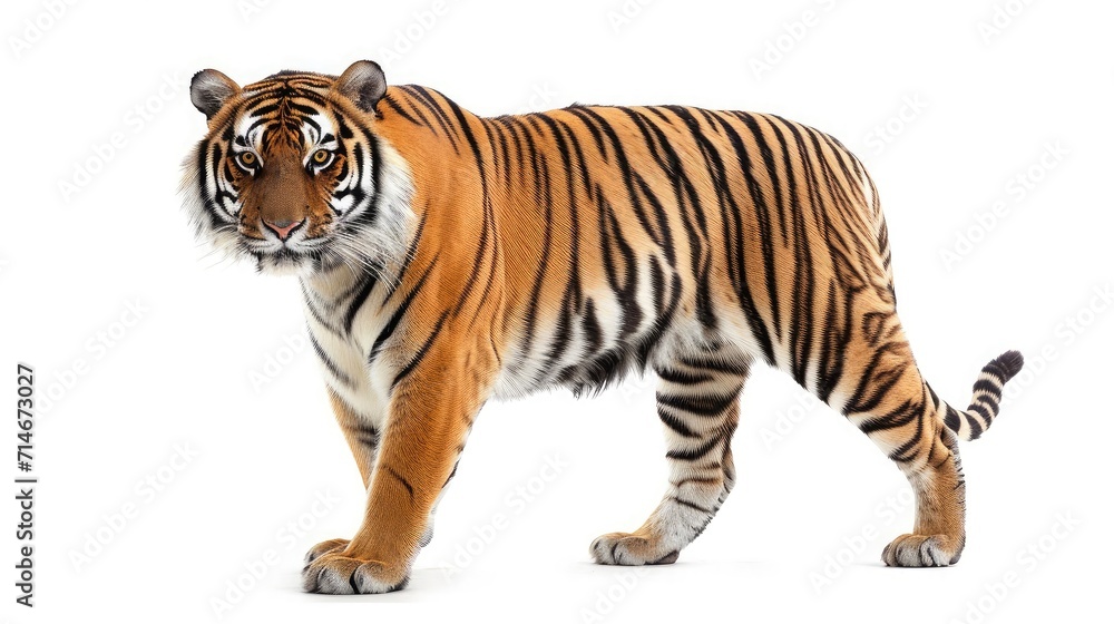 tiger on isolated white background.