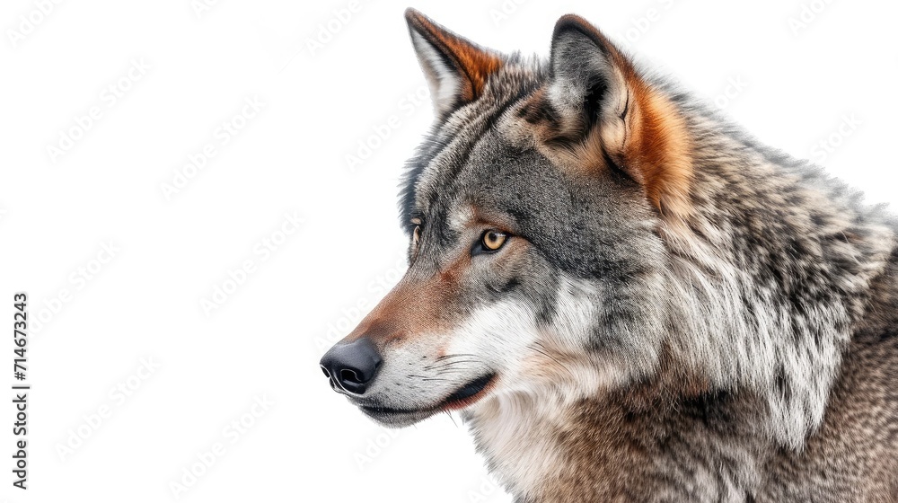 Fototapeta premium wolf on isolated white background.
