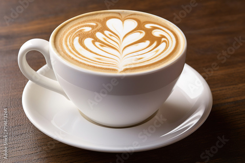 cup of cappuccino. Generative Ai © Shades3d